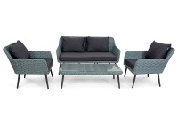 Комплект плетеной  мебели MOKKA RIMINI NEW (стол кофейный, 2 кресла, диван 2 х-местная)