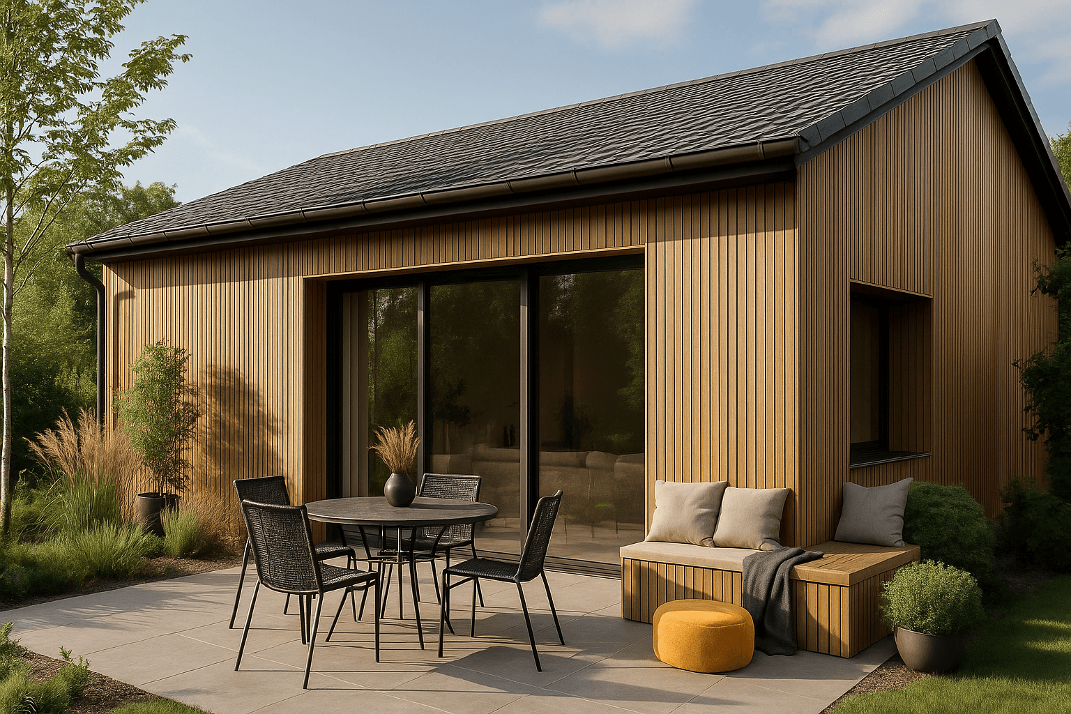 Фасадная реечная панель ДПК Holzhof Eco 219*26*3000мм, коричневый