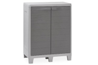 Уличная тумба TOOMAX 2х дверная глубокая WOODY'S XL (2 полки), светло-серый