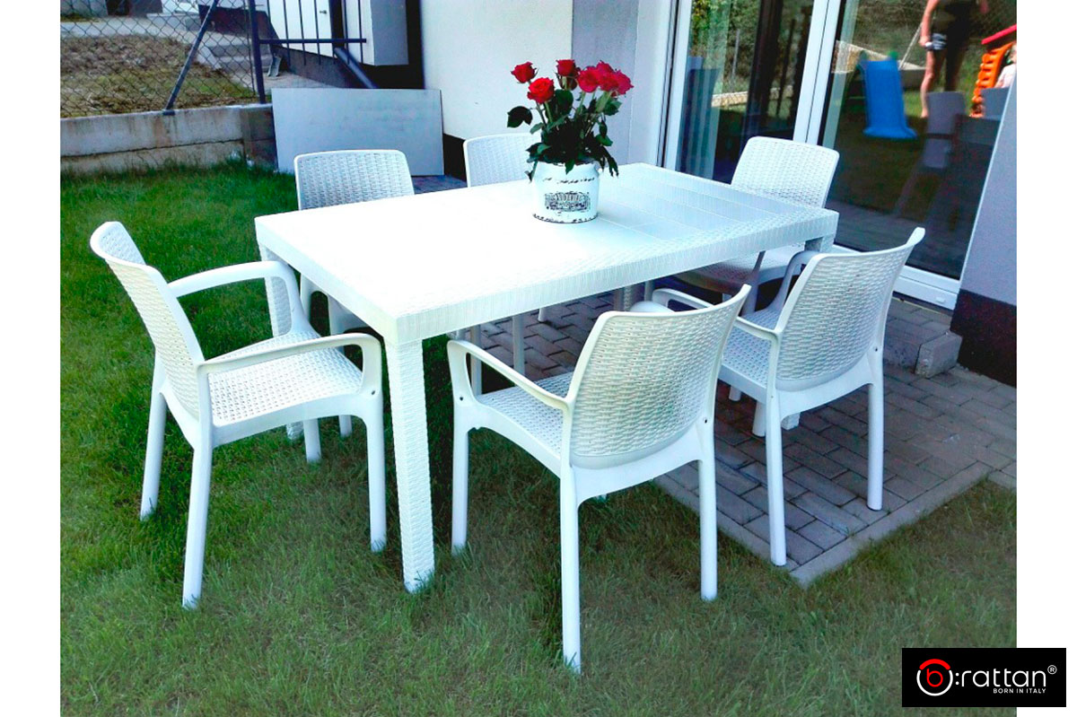 Стол B:rattan ХЬЮСТОН / HOUSTON 1500*900мм, белый