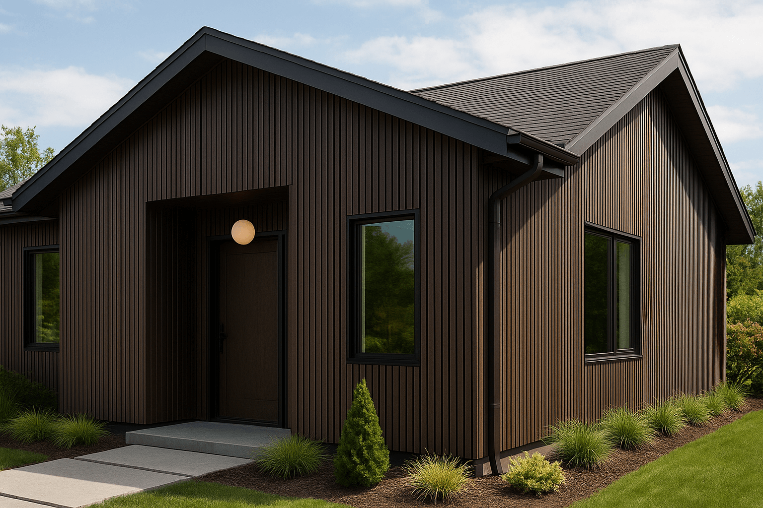 Фасадная реечная панель ДПК Holzhof Eco 219*26*3000мм, венге