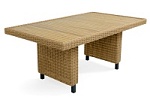 MOKKA БЕЛЛА / BELLA стол прямоугольный с деревянной столешницей, соломенный